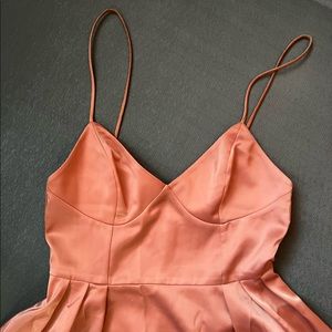 Millennial Pink Satin Retro Dress S
